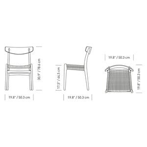 CH23 Chair - svart papperssnöre